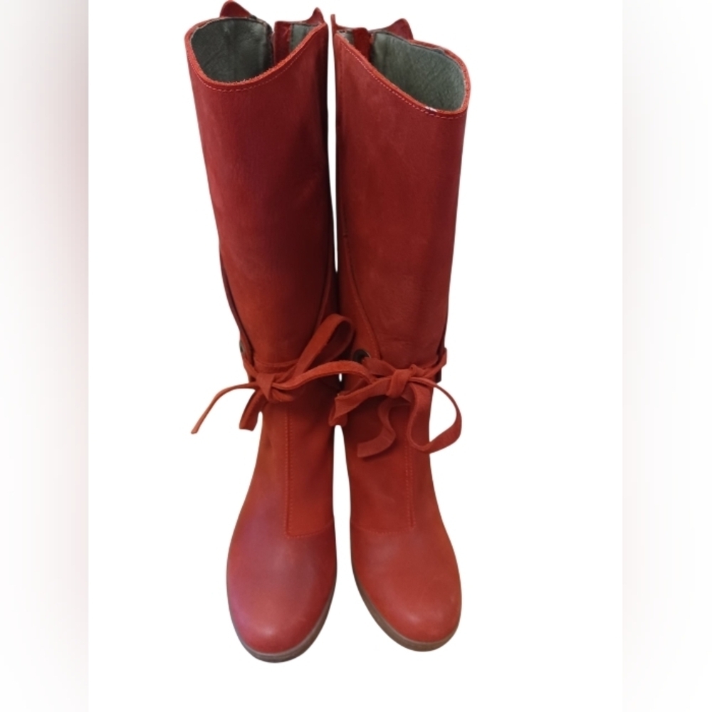 El Naturalista Red Leather Heeled Boots EUC Size36 - Picture 3 of 11